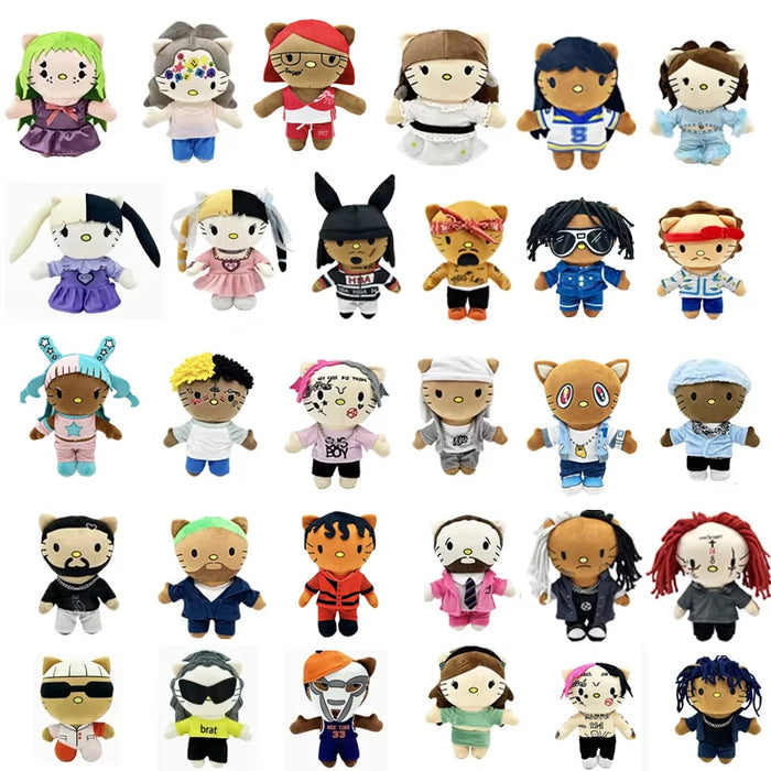 Hello Kitty Rapper Figure Icons Hiphop Fashion Fans Stuffed Soft Plush Toy Dolls Collection On Sale