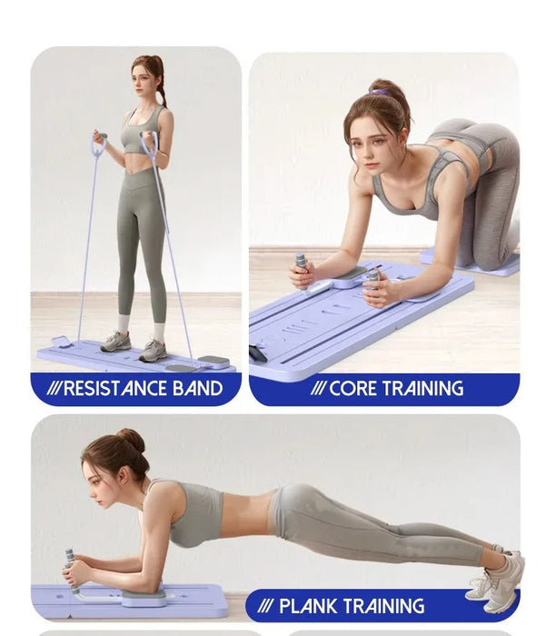 6-in-1 Foldable Multi-Purpose Pilates Exercise Board For Abdominal And Core Strength Workout Training On Sale
