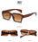 Brown Classic Retro Style Rectangle HD Lens UV400 Sunglasses On Sale