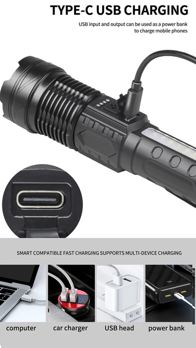 LED Zoomable Handheld Flashlight For Outdoors On Sale