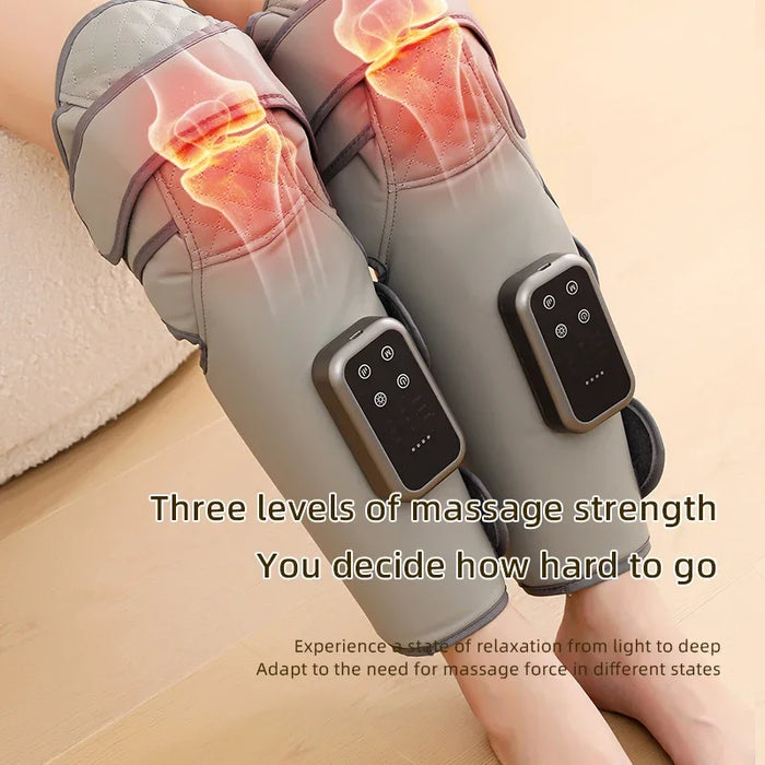 360° Cordless Air Compression Leg & Knee Massager with Heat, Rechargeable 3-Mode Calf Massage Wrap On Sale