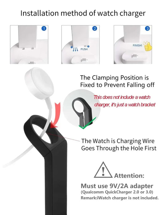 Qi-compatible Multi-device Wireless Charging Station With Smartphone, Smartwatch Holder and Earbud Charging Support On Sale