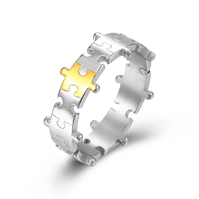 Puzzle Stainless Steel Stackable Couples Rings On Sale
