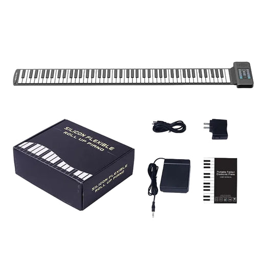 88-Key Foldable Roll-Up Digital Piano Keyboard with Rechargeable Battery, Bluetooth MIDI, 128 Tones & Rhythms On Sale