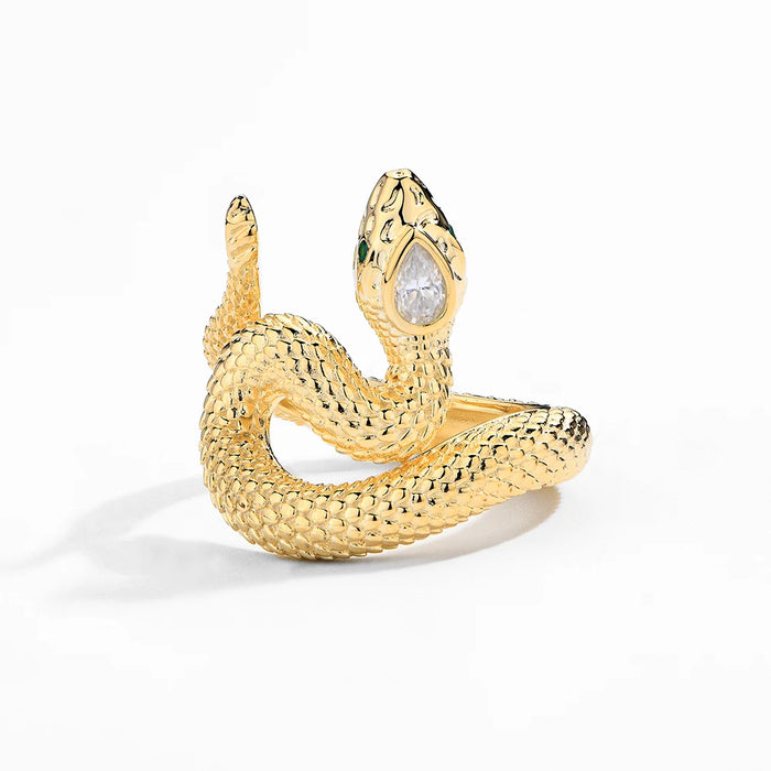 D Color Pear Cut Moissanite Diamond S925 Silver Cocktail Snake Ring On Sale
