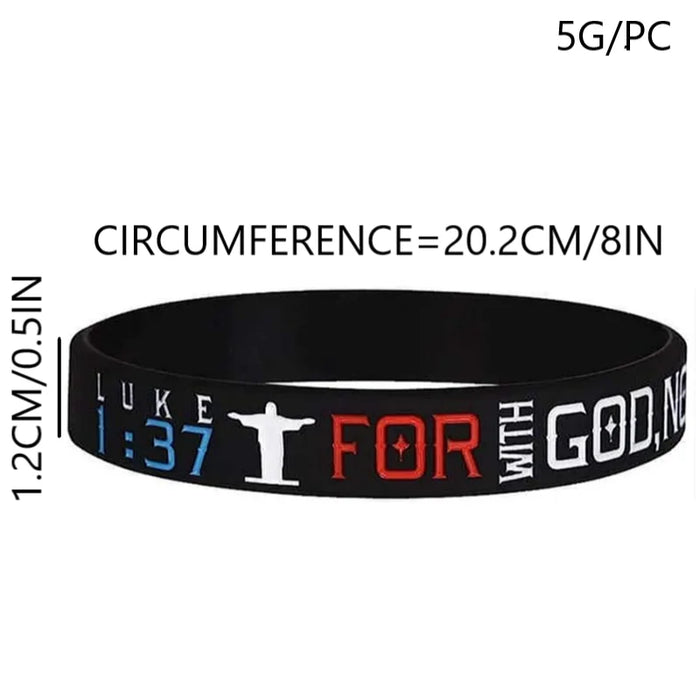 2pcs Bible Verse Motivational Wristband Silicone Bracelets On Sale