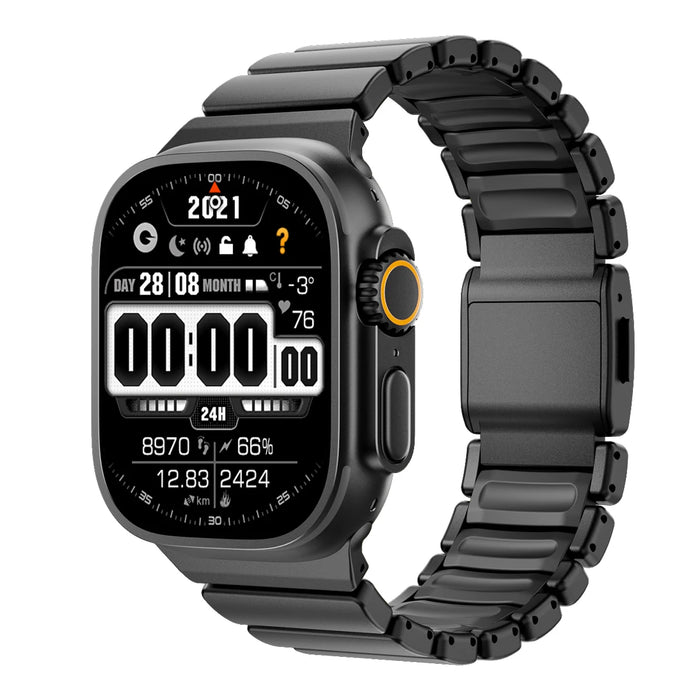 Black Magnetic Titanium-style Watch Band Compatible With Apple Watch Series On Sale