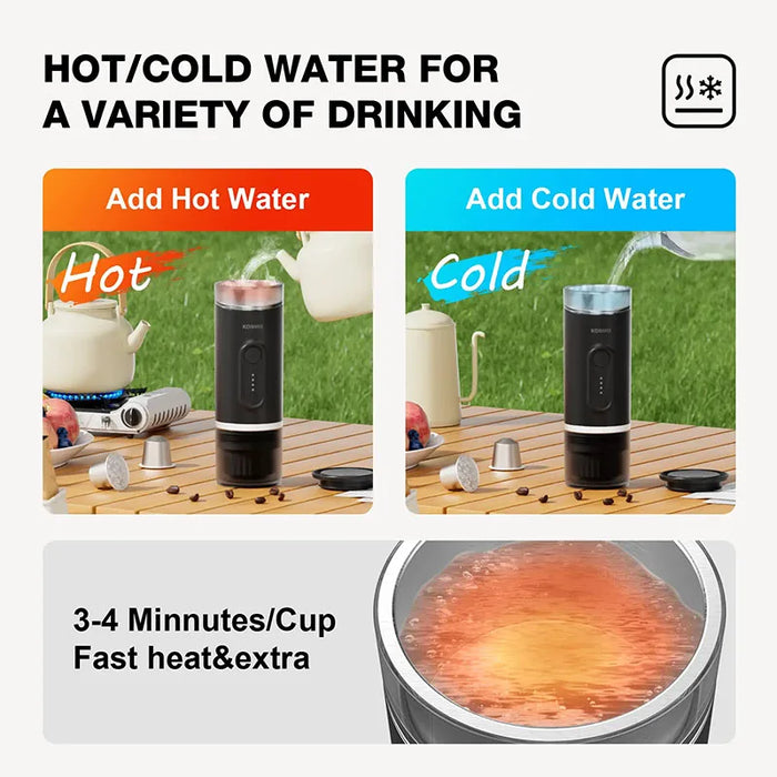 Automatic Heating Portable Coffee Maker – 2-in-1 Capsule Ground Coffee with 15-Bar Pressure On Sale