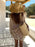 Khaki Crochet Knitted Tunic Cover Up Bikini Beach Dress On Sale
