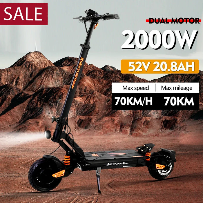 G2 Master Dual 2000W 52V 20.8AH 70km/H High-performance Foldable Electric Scooters For Adults On Sale