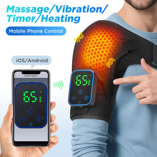 Shoulder Heating Pad Massager With Wireless Mobile Phone Control On Sale