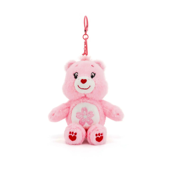 Classic Mini Pink Flower Care Bears Squeaky Plush Toys With Keychain On Sale