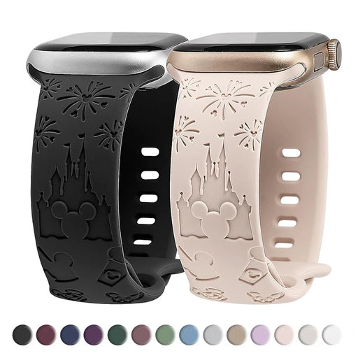 3D Dream Disney Mickey Mouse Castle Theme Design Silicone Apple Watch Band on Sale