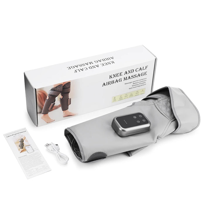 360° Cordless Air Compression Leg & Knee Massager with Heat, Rechargeable 3-Mode Calf Massage Wrap Package On Sale
