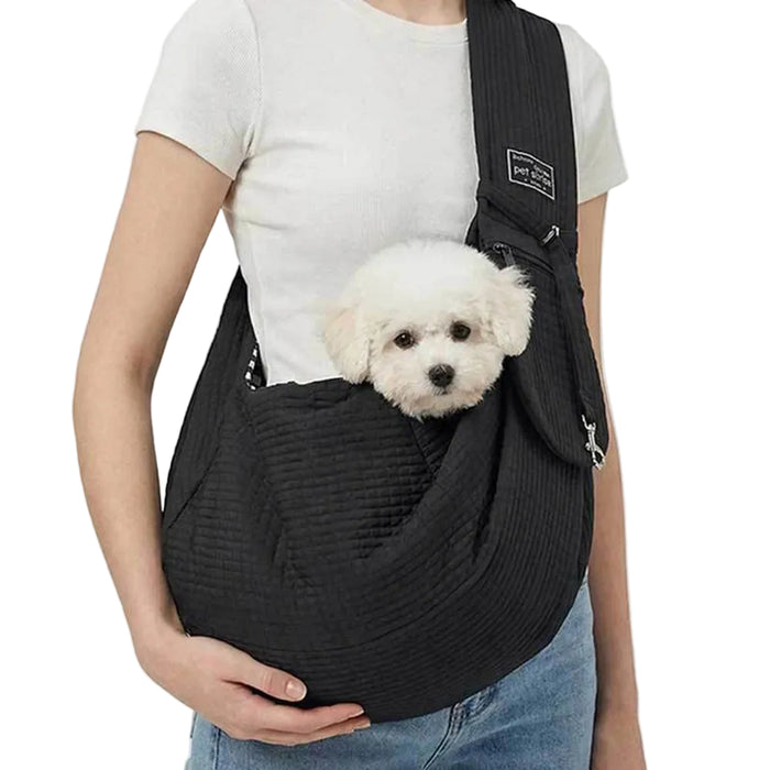 Pet Dog Travel Carrier Crossbody Bag In Black On Sale