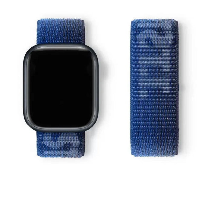 Blue Nylon Watch Straps For Apple Watch 40mm, 41mm, 42mm, 44 mm, 45mm, 46mm, 49mm On Sale