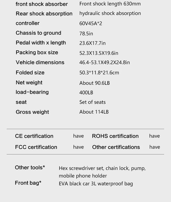Foldable Off-road Tires Two-wheel Electric Scooter 6000W Motor 60V 38Ah With RGB Colour Lights, Shock Absorption and Smart App Control On Sale