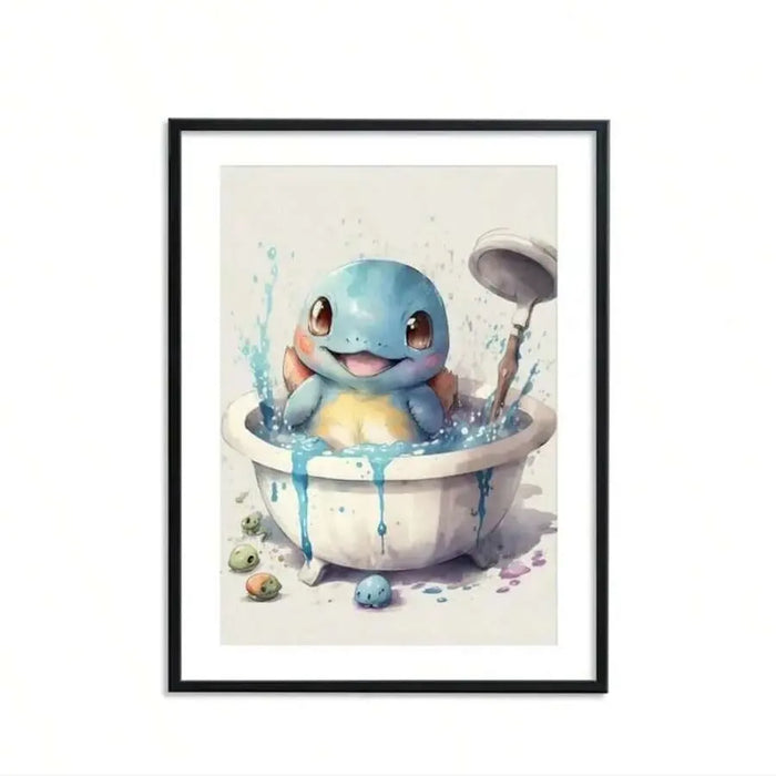 Baby Squirtle Pokemon Animated Series Characters Canvas Prints Wall Art Posters For Home Bathroom Decor On Sale
