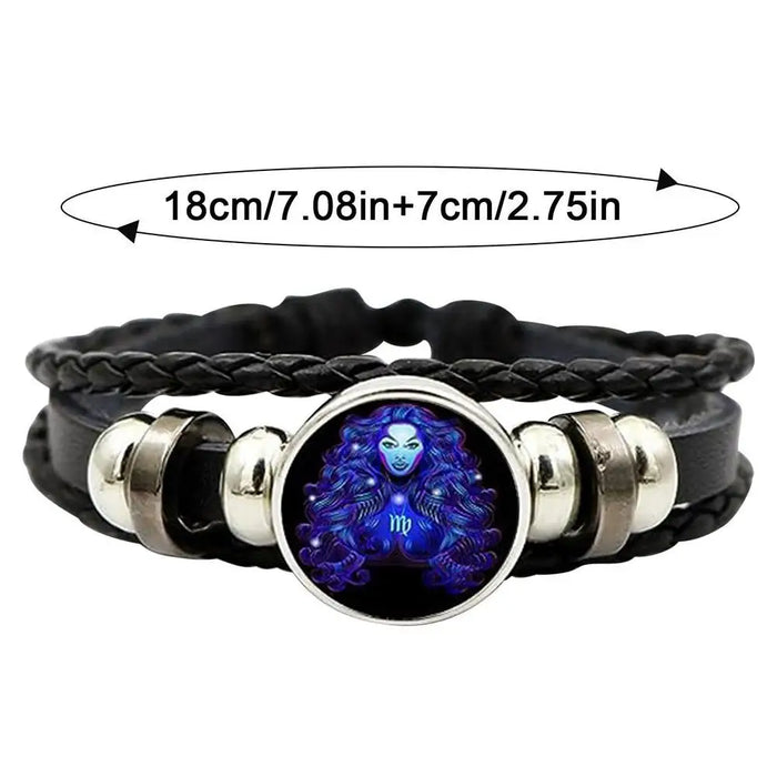 Virgo Glows Zodiac Leather Bracelet On Sale