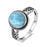 925 Silver Natural Larimar Stone Vintage Style Rings On Sale