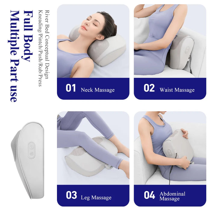 3D Kneading Black Shiatsu Massage Heat Pillow On Sale