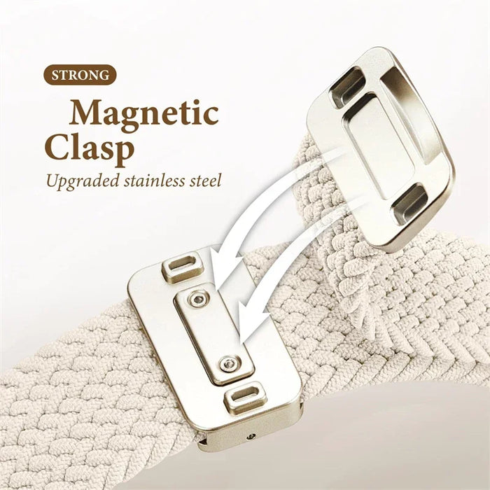Braided Solo Loop Apple Watch Bracelet With Double-sided Magnetic Clasp For iWatch Series On Sale