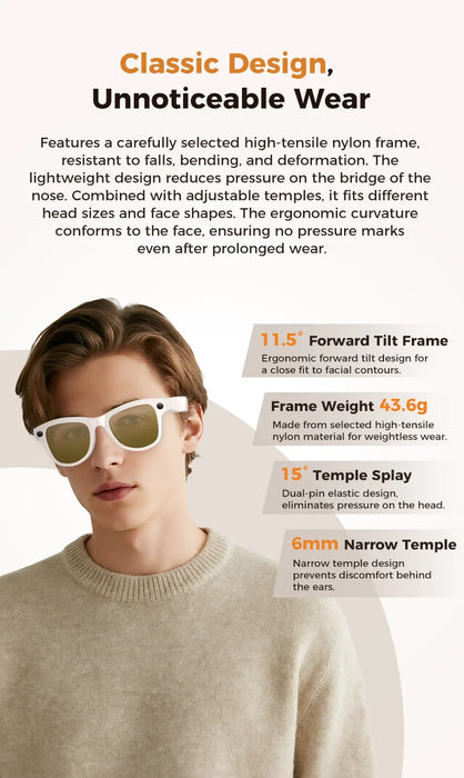 AI Smart Eyewear With Touch Control And Charging Case For Photo, Music, Calls, Hands-free video and Audio Recording On Sale