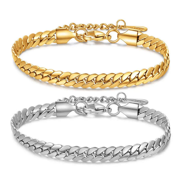 Stainless Steel Miami Chunky Link Chain Bracelet Set On Sale