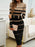 Striped Long Knit Bodycon Dress On Sale