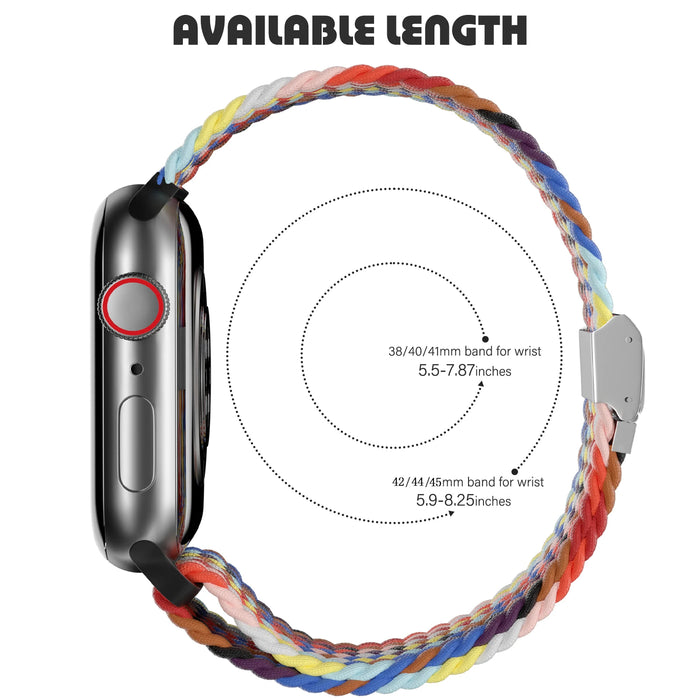 Size For Stretchable Braided Loop Apple Watch Bracelet For iWatch Series