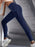 Navy Blue Lightweight High Waisted Solid Color Yoga Leggings with Pockets On Sale