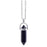 Natural Blue Sandstone Quartz Crystal Hexagonal Pillar Bullet Pendant Necklaces On Sale