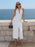 White Collar Single Breasted Sleeveless Long Dresses On Sale