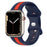 Blue Red Two Color Stripe Designs Silicone Apple Watch Band 38mm, 40mm, 41mm, 42mm, 44mm, 45mm, 46mm, 49mm On Sale