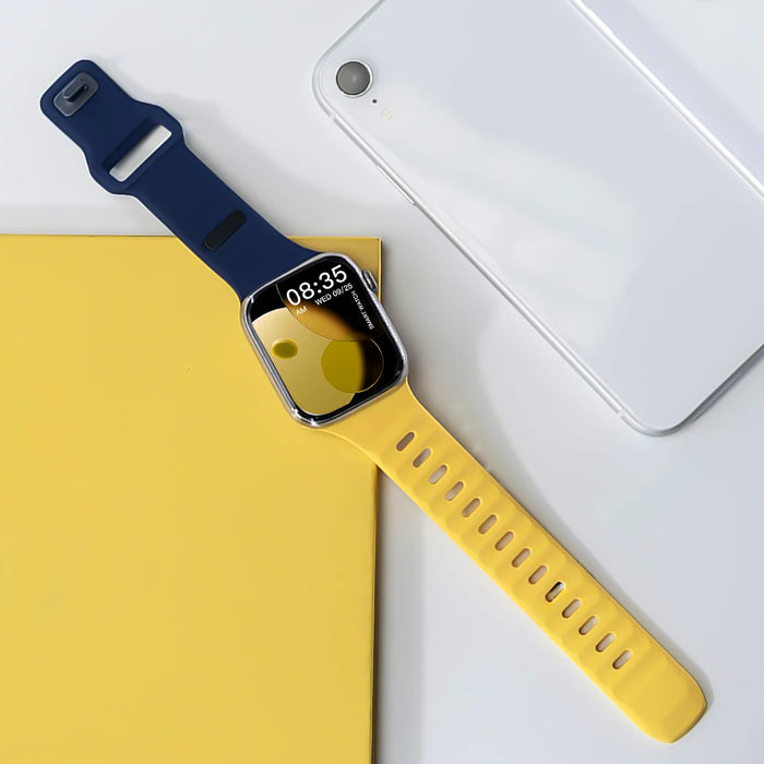 Two-Tone Irregular Shape Adjustable Silicone Sporty Watch Band Compatible with Apple Watch 38mm–49mm On Sale | Replacement Watch Band Compatible with Apple Watch Series 1–11, SE & Ultra 