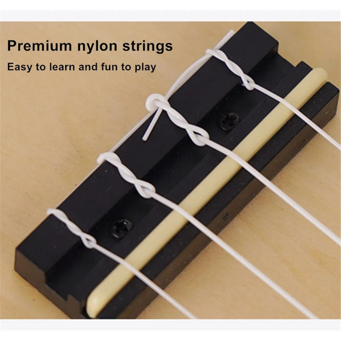 Premium nylon strings on Soprano Ukulele