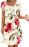 Women's Floral Print Crew Neck Short Sleeves Tiered Chiffon Dresses On Sale