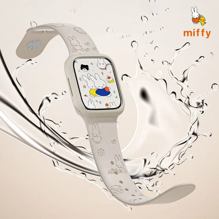 Miffy Theme Design Silicone Apple Watch Band 49mm, 46mm, 45mm, 44mm, 42mm, 41mm, 40mm, 38mm On Sale
