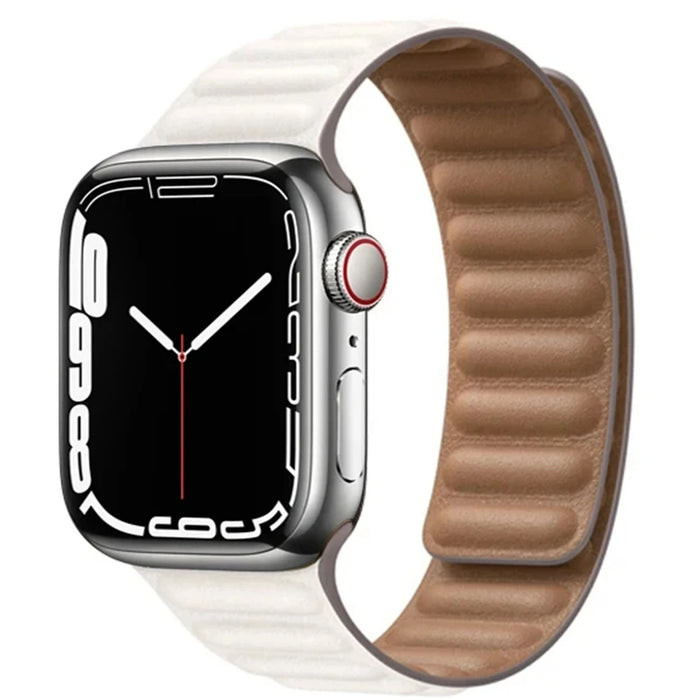 Chalk Leather Link Magnetic Loop Apple Watch Band On Sale