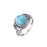 925 Silver Natural Larimar Stone Vintage Style Rings On Sale