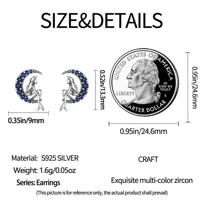 Elegant Mermaid Ocean-Inspired 925 Sterling Silver Stud Earrings On Sale