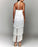 Metallic White Halter Neckline Sequin Tassel Fringe Layered Long Dresses On Sale