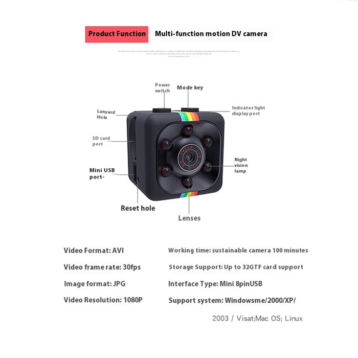SQ11 1080P Full HD Mini Camera With Night Vision Motion Detection On Sale
