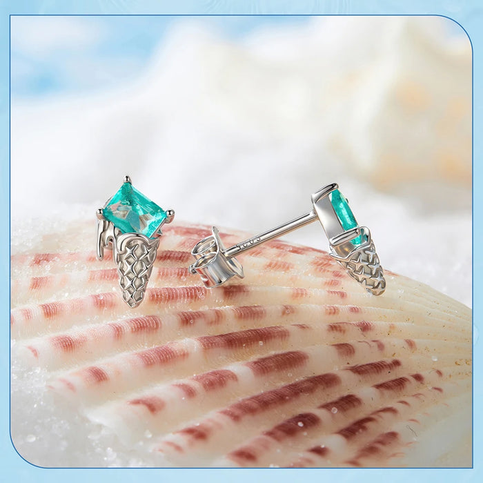 925 Sterling Silver Ocean Marine Life Theme Summer Ice-cream Stud Earrings Collection On Sale
