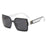 White Classic Texture Frame Glamour Stylish Unisex UV400 Shades Square Sunglasses On Sale