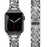 Black Stainless Steel Rhinestone Watch Band Adjustable Folding Clasp For Apple Watch Series On Sale