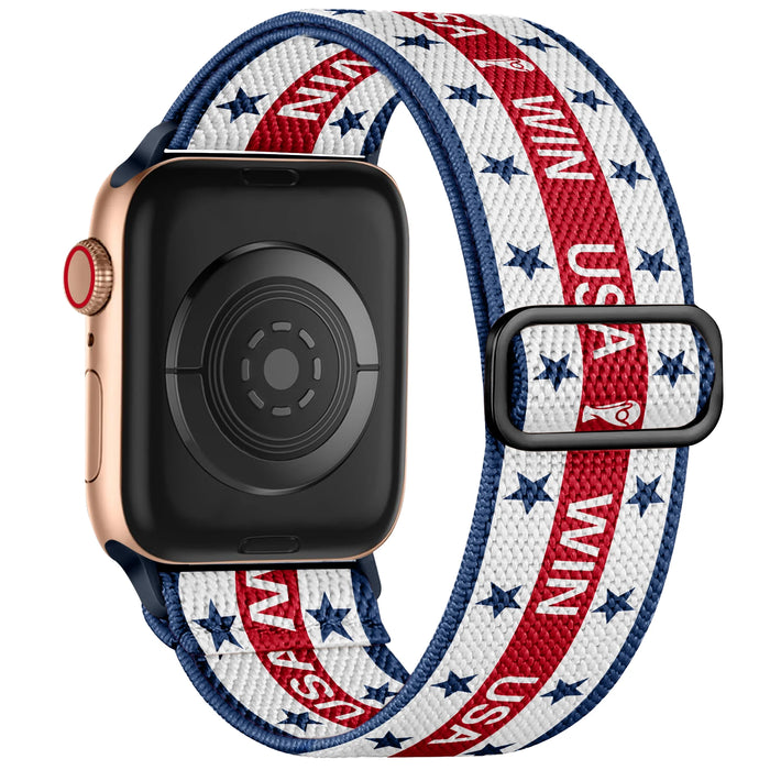 USA flag soccer series nylon stretch adjustable watch band compatible with Apple Watch 38mm-49mm On Sale