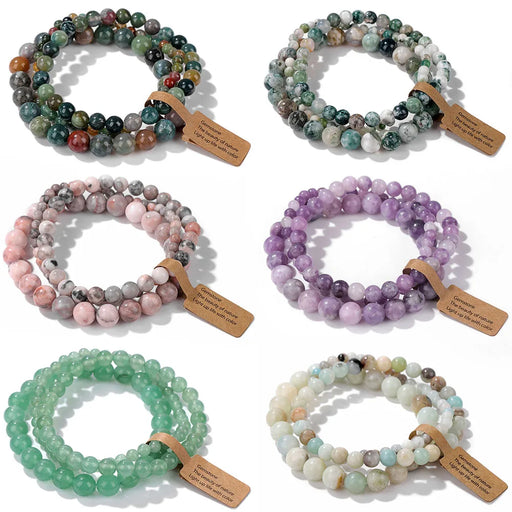 3pcs Set Natural Stone Beads Couple Bracelet On Sale