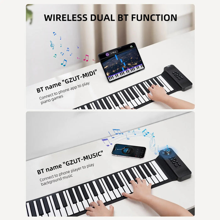 88 Keys Foldable Roll-up Digital Piano With Rechargeable Battery 128 Rhythms And Tones On Sale