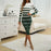 White Striped Long Knit Bodycon Dress On Sale